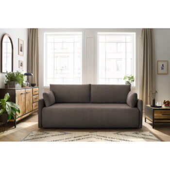 Hnedá menčestrová rozkladacia pohovka 211 cm Marcel – Bobochic Paris - Image 9