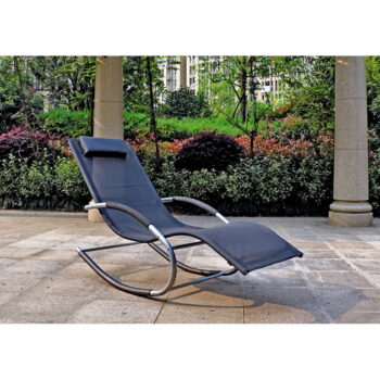 Čierne kovové záhradné ležadlo Naxos – Garden Pleasure - Image 3
