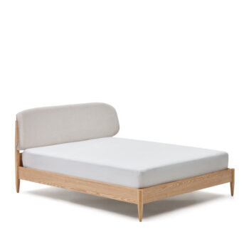 Dvojlôžková posteľ z jaseňového dreva s roštom v béžovo-prírodnej farbe 180x200 cm Octavia – Kave Home - Image 2