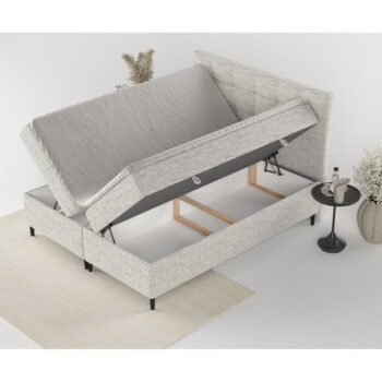 Svetlosivá boxspring posteľ s úložným priestorom 180x200 cm Urbaneo – Maison de Rêve - Image 8