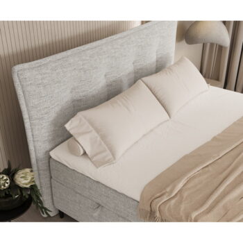 Svetlosivá boxspring posteľ s úložným priestorom 160x200 cm Sinai – Maison de Rêve - Image 10