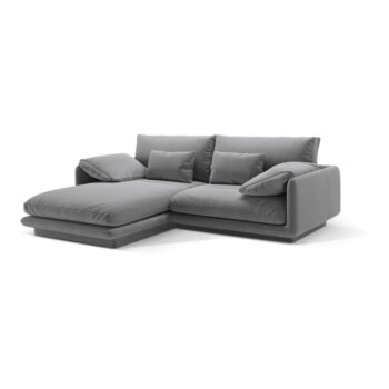 Svetlosivá rohová pohovka z textílie bouclé (ľavý roh) Torino – Micadoni Home - Image 2