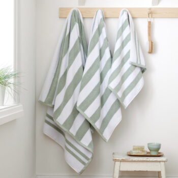 Biela/sivá bavlnená osuška 70x120 cm Stripe Jacquard – Bianca
