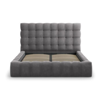 Sivá čalúnená dvojlôžková posteľ s úložným priestorom s roštom 200x200 cm Bali – Cosmopolitan Design - Image 5