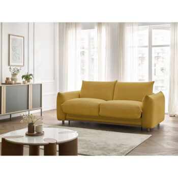 Žltá rozkladacia pohovka 214 cm Ernest – Bobochic Paris – Obrázok 6