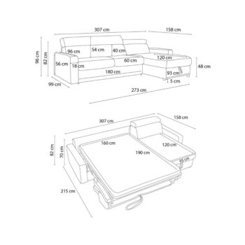 Hnedá rozkladacia rohová pohovka (variabilná) Monaco – Bobochic Paris – Obrázok 6