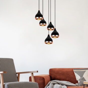 Závesné svietidlo v čierno-medenej farbe s kovovým tienidlom ø 43 cm Yildo – Opviq lights – Obrázok 5