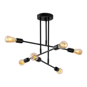 Čierne stropné svietidlo 75x75 cm Flower – Opviq lights - Image 2