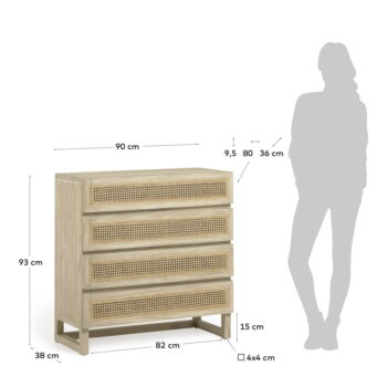 Komoda so 4 zásuvkami z dreva Mindi Kave Home Rexit - Image 2
