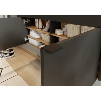 Antracitovosivá/prírodná skrinka na topánky Ameca – Germania – Obrázok 6