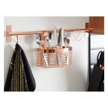 Železná nástenná kúpeľňová tyč vo farbe ružového zlata Premier Housewares - Image 2