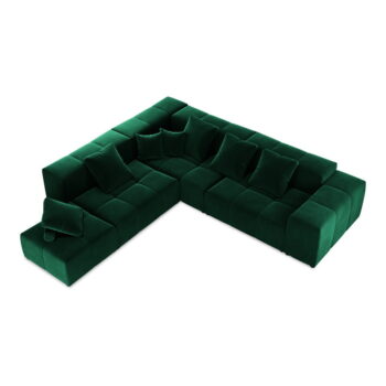 Zelená zamatová rohová pohovka (variabilná) Rome Velvet - Cosmopolitan Design – Obrázok 2