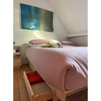 Dvojlôžková posteľ z borovicového dreva s úložným priestorom s roštom 160x200 cm v prírodnej farbe Kanso – Karup Design - Image 7