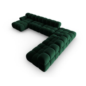 Zelená zamatová pohovka 379 cm Bellis – Micadoni Home – Obrázok 3