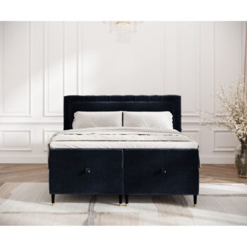 Tmavomodrá boxspring posteľ s úložným priestorom 180x200 cm Voyage – Maison de Rêve - Image 10