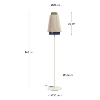 Stojacia lampa s textilným tienidlom (výška 163 cm) Yuvia - Kave Home - Image 4
