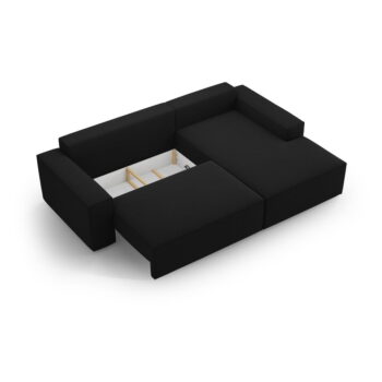 Čierna rozkladacia rohová pohovka (pravý roh) Jodie – Micadoni Home - Image 6