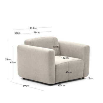 Béžové kreslo Neom – Kave Home - Image 3