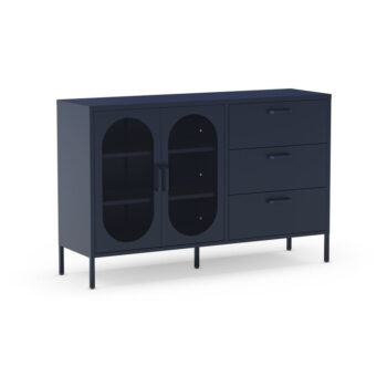 Tmavomodrá komoda 140x90 cm Diora – Marckeric - Image 4