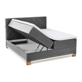 Sivá boxspring posteľ s úložným priestorom 160x200 cm Messina – Meise Möbel - Image 5