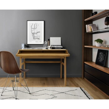 Pracovný stôl v dekore duba so sekretárom 44x115 cm Carteret – Woodman - Image 2