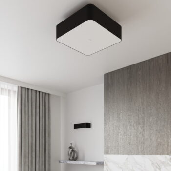 Čierne závesné svietidlo so skleneno-textilným tienidlom Kortez – Nice Lamps - Image 2