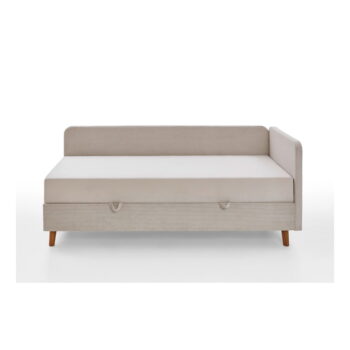 Béžová čalúnená jednolôžková posteľ s úložným priestorom 90x200 cm Cabana – Meise Möbel - Image 4