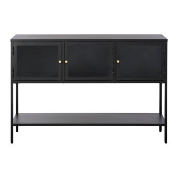 Čierna kovová vitrína 132x88 cm Carmel – Unique Furniture – Obrázok 3