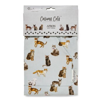 Modrá bavlnená zástera Cooksmart ® Curious Cats – Obrázok 2