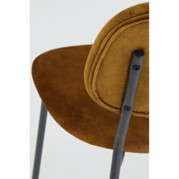 Zamatová barová stolička v horčicovej farbe 92 cm Emma - Light & Living – Obrázok 7