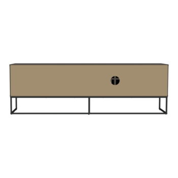 Čierny TV stolík s tromi dvierkami Tenzo Lipp, 176 x 57 cm - Image 10