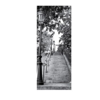 Adhezívna samolepka na dvere Ambiance Parisian Stairs – Obrázok 2