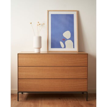 Nízka komoda v dekore duba v prírodnej farbe 110x75 cm Vedrana – Kave Home - Image 3