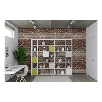 Biela knižnica TemaHome Pombal, šírka 255 cm - Image 3