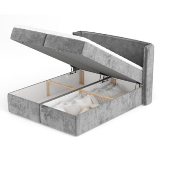 Sivá boxspring posteľ s úložným priestorom 160x200 cm Passion – Maison de Rêve - Image 9