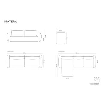 Sivá rohová pohovka (pravý roh) Matera – Cosmopolitan Design - Image 5