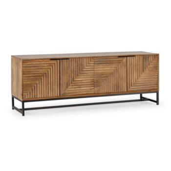 TV stolík z mangového dreva v prírodnej farbe 160x58 cm Nereida – Marckeric - Image 2