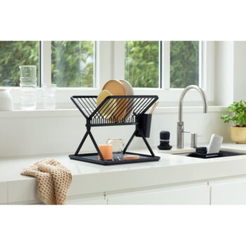 Tmavosivý kovový dvojposchodový odkvapkávač 37x33 cm – Brabantia - Image 11