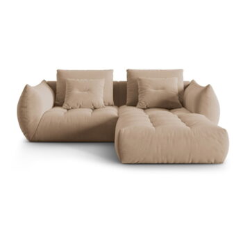 Béžová rohová pohovka z textílie bouclé (variabilný roh) Bloom – Micadoni Home