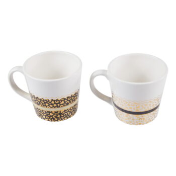 Hrnčeky z kameniny v bielo-zlatej farbe v súprave 2 ks 300 ml London – Premier Housewares – Obrázok 4