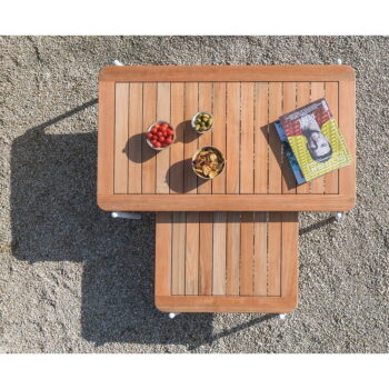 Záhradný odkladací stolík z teakového dreva 75x120 cm Omer – Diphano - Image 3