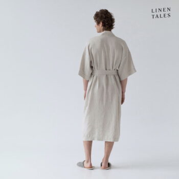 Béžový ľanový župan veľkosť L/XL Summer - Linen Tales - Image 5