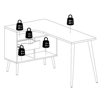 Pracovný stôl s čiernou doskou 145x81 cm Oslo - Tvilum - Image 3