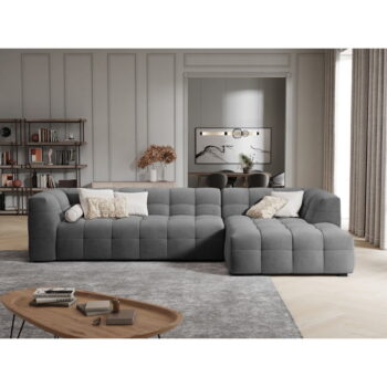 Sivá zamatová rohová pohovka Windsor & Co Sofas Vesta, pravý roh – Obrázok 5