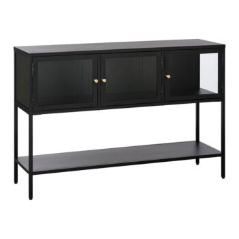 Čierna kovová vitrína 132x88 cm Carmel – Unique Furniture – Obrázok 4