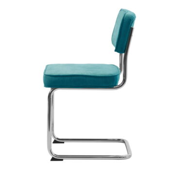Tyrkysová menčestrová jedálenská stolička Rupert – Unique Furniture – Obrázok 3