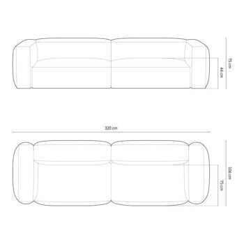 Tmavomodrá pohovka 320 cm Martina – Micadoni Home – Obrázok 5