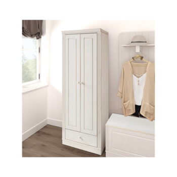 Biela šatníková skriňa z borovicového dreva 65x180 cm Anita – Støraa - Image 10