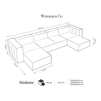 Hnedá kožená rohová pohovka (do "U") Madame - Windsor & Co Sofas - Image 6