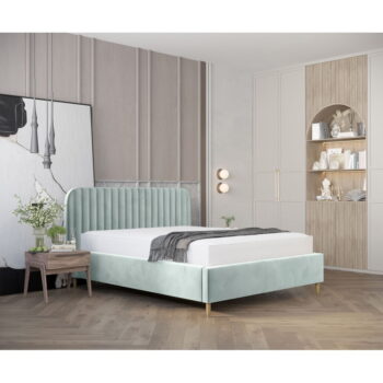 Čalúnená jednolôžková posteľ s úložným priestorom s roštom 120x200 cm v mentolovej farbe Noto – Maison de Rêve - Image 10